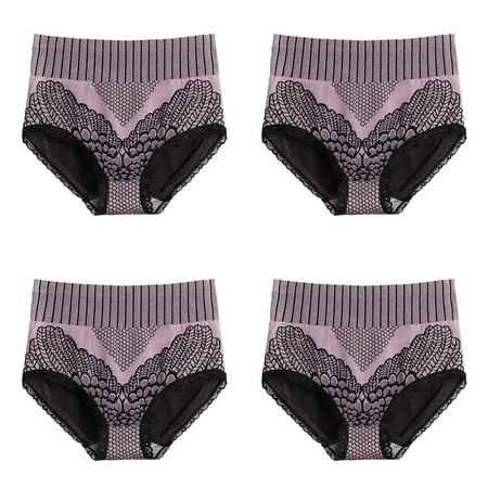 

4PCS Graphene Honeycomb Body Shaping Briefs for Women(L Pink)