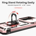 thumbnail image 6 of Case for Samsung Galaxy S25 FE with Camera Lens Sliding Cover & Ring Stand & Support Magnetic Car Mount, Military Grade Shockproof Heavy Duty Protective Case for Galaxy S25 FE, Rosegold, 6 of 10