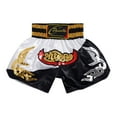 thumbnail image 2 of Eandarui Kids Boy Boxing Trunks Muay Thai Boxing Shorts Grappling Martial Arts Kickboxing Shorts White&Black L/160, 2 of 2