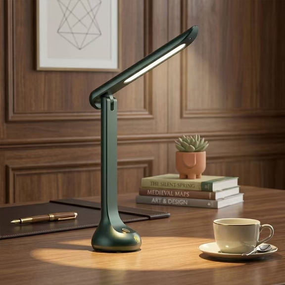 LED Dimmable Reading Desk Lamp Soft Light Eye-Care, Suitable for Home Work, Study, College Dorm, Green