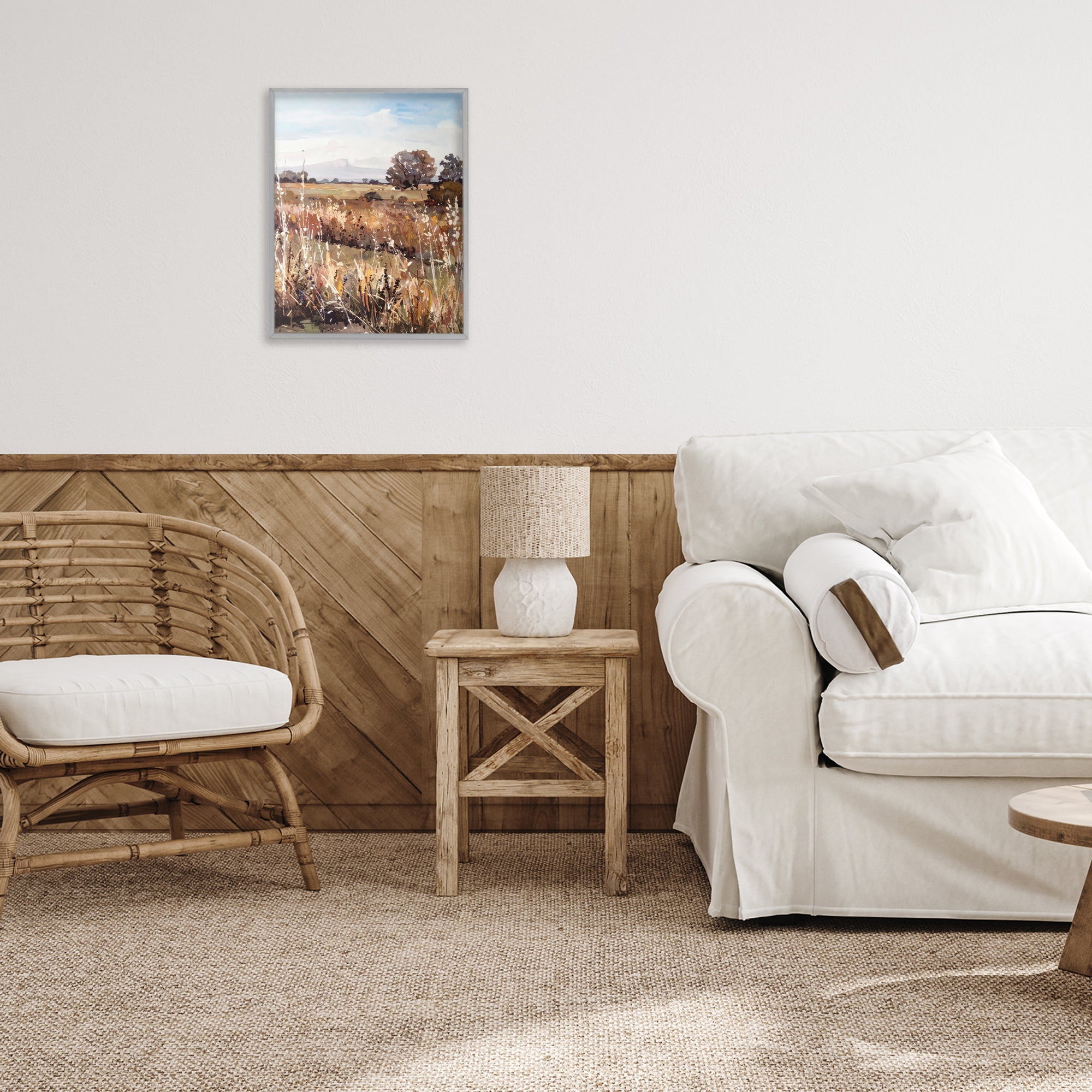 Stupell Industries Peaceful Meadow Expression Gray Framed Giclee Art, design by Alonza Saunders