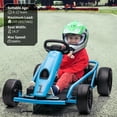 thumbnail image 2 of Simzone Go Kart for Kids 24V Battery 300WX2 Motors Pedal On Foot Go Cart 8MPH High Speed Drifting Car with Slow Start Function Music Elastic Durable Tires, Blue, 2 of 7