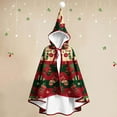thumbnail image 2 of Christmas Cloak for Women Casual Print Lace Pleated Lace Solid Color Hooded Short Velvet Cape, 2 of 3