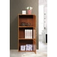 thumbnail image 4 of Hodedah 3-Shelf, 3-Door Multi-Purpose Bookcase Cabinet, Cherry, 4 of 5