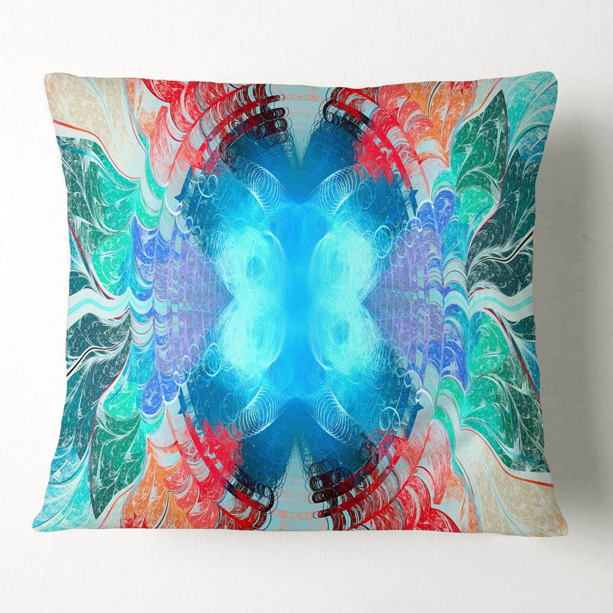 Design Art Designart Extraordinary Fractal Blue Texture Abstract Throw Pillow Walmart Com