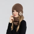 thumbnail image 2 of Tuque d'Hiver Tricotée avec Cache-Oreilles à Revers, Bonnets Extensibles en Tricot, Tuque de Ski, Bonnet Skull, 2 of 5