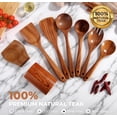 thumbnail image 2 of Premium Wooden Kitchen Utensil Set with Holder - 6-Piece Natural Teak Wood Cooking Tools for Non-Stick Pans, Heat Resistant, Eco-Friendly, Includes Spoon Rest, Perfect for Everyday Cooking & Gifting, 2 of 14