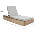 thumbnail image 4 of SAFAVIEH OUTDOOR COUTURE Lanai Wood Chaise Lounge Chair Dark Brown / Beige, 4 of 7