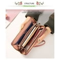 thumbnail image 4 of Multifunctional women's long wallet money clip card clip coin purse cell phone bag clutch bag leather wallet, 4 of 5