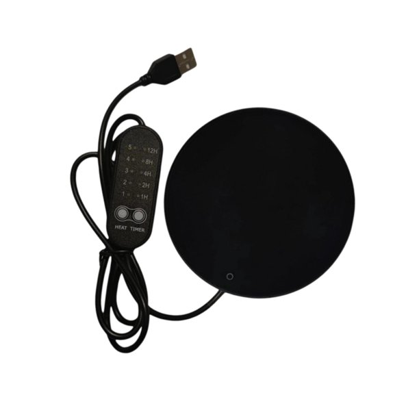 Calentador de tazas de café eléctrico para el hogar, regalo para hombres y mujeres, placa calefactora para oficina, escritorio inteligente Negro