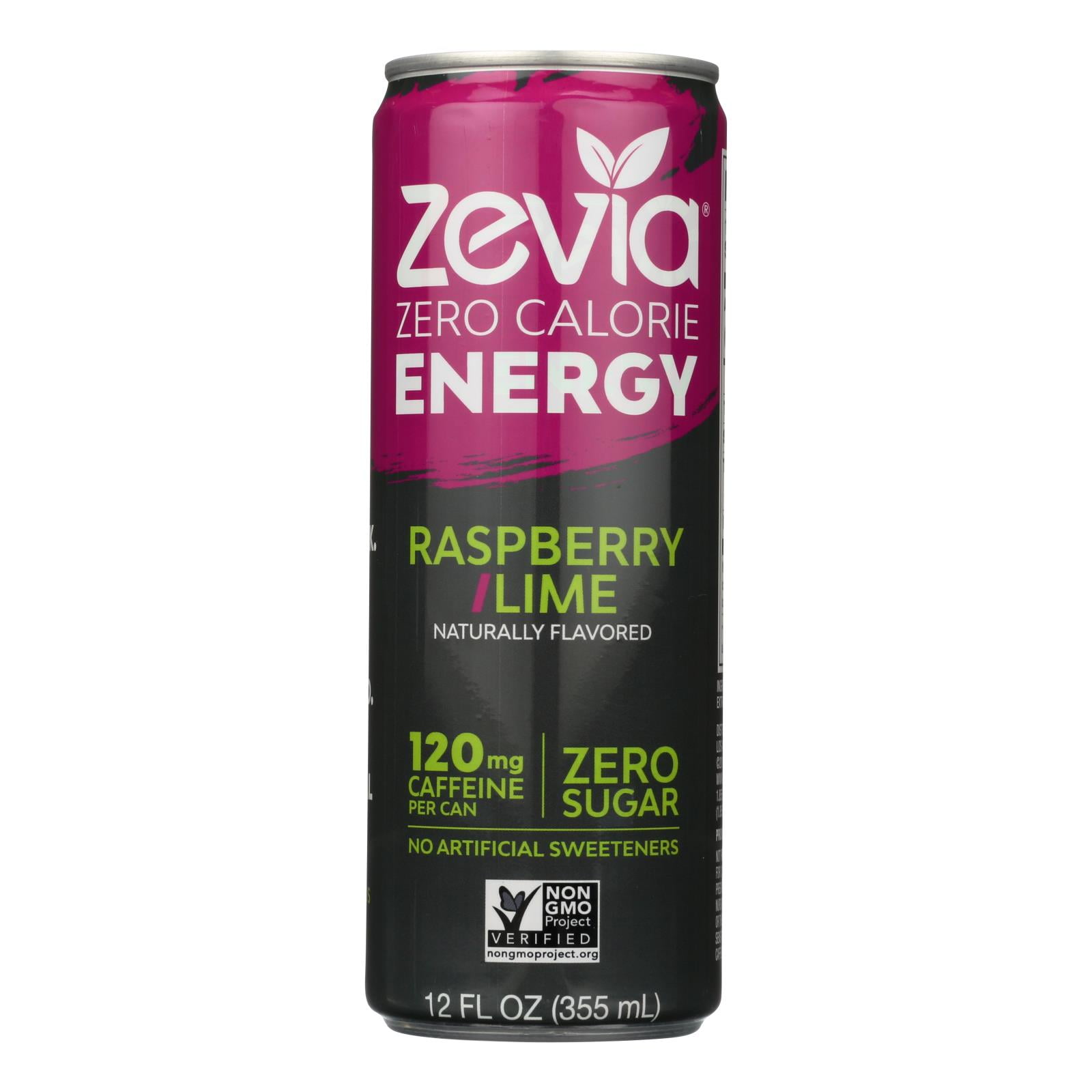 Zevia Zero Calorie Energy Drink Raspberry/Lime Case of 12 12 fl