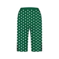 thumbnail image 5 of Cagogo Women Polka Dot Capri Pants Elastic Waist Loose Casual Summer Vacation Shorts with Pockets Flowy Beach Lounge Trousers, Green S, 5 of 5