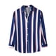 thumbnail image 1 of Top de camisa a rayas de manga larga con cuello levantado y bolsillo lateral único para otoño e invierno para hombre Pompotops  oipoqjl50880, 1 of 9