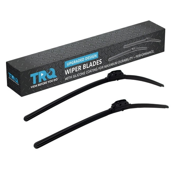 TRQ Silicone Coated Water Repellent Wiper Blades, 20in and 24in Automotive Windshield Wipers (Set of 2)