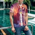 thumbnail image 6 of Zufioo Sunset Cloud Corgi Print Men's Baseball Short Sleeve, Moisture Wicking Button-Down Hip Hop Tee-XX-Large, 6 of 7