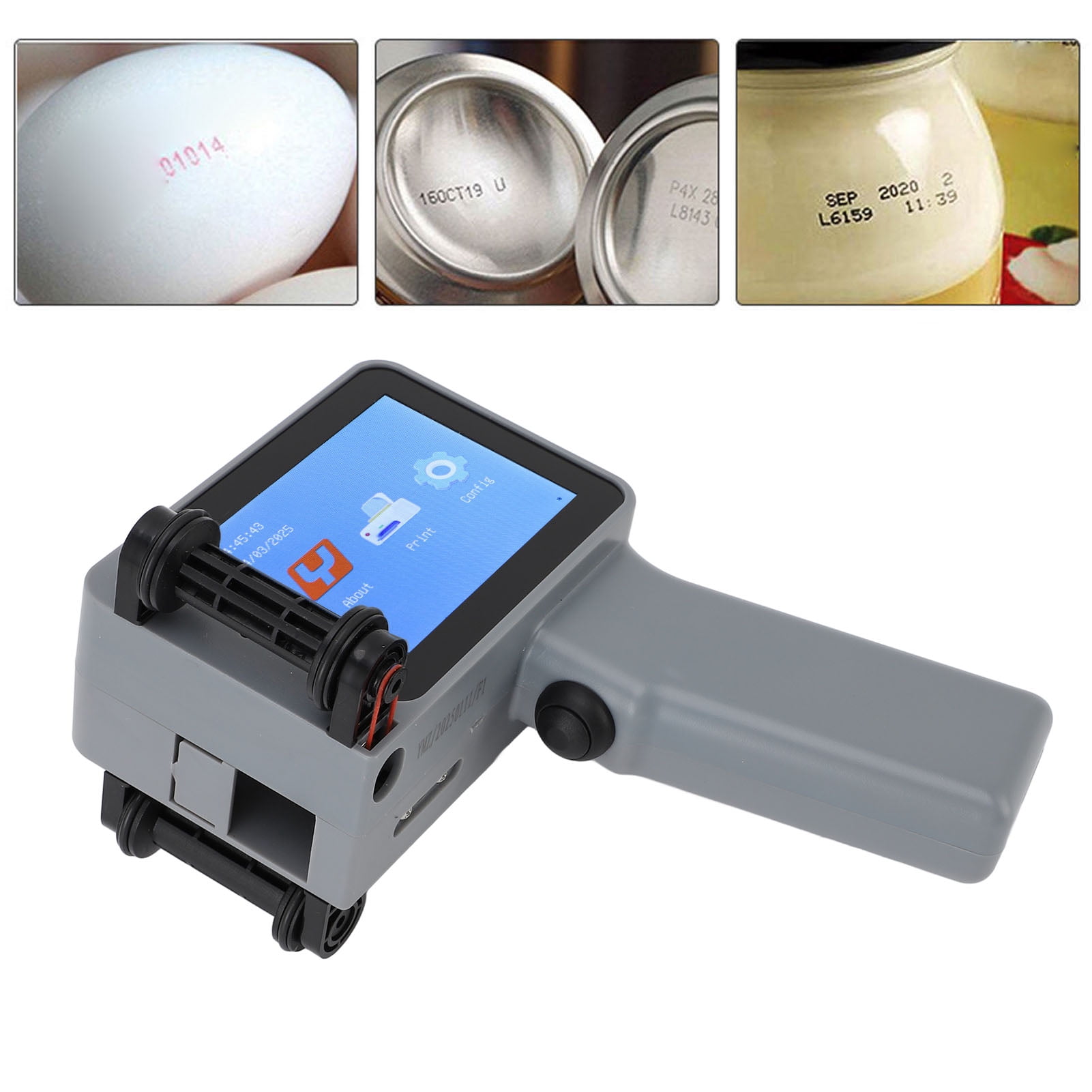 Inkjet Coder, Ergonomic Design Silver Color Versatile Printing Capabilities Handheld Inkjet Printer  Smart 4 Core CPU  for Cardboard