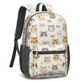 thumbnail image 2 of Cat Head and Dog Paw Print 17" Waterproof Oxford School Backpacks for Teens, S-Shape Padded Straps, for School, Travel, Hiking, Camping, 2 of 5