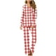 thumbnail image 2 of RKSTN Women's Valentines Pajama Sets Plus Size Notch Collar Button Down Valentine's Day Print T Shirt Top and Pjs Pant 2 Piece Matching Set Casual Lapel Sleepwear Shirt Pjs Loungewear Two Piece Set, 2 of 6