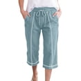 thumbnail image 4 of LEKODE Capri Pants Breathable Pants Women Cropped Pants for Women Ladies Pants Summer Pants for Women Active Wear Sweatpants Women Running Pants Women Sky Blue 2XL, 4 of 7