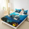 thumbnail image 4 of Feelyou Sea Shark Animal Queen Sheet Sets, Underwater World Teens Bed Set, 4-Piece, 4 of 7