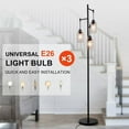thumbnail image 6 of FINE MAKER Modern Black Floor Lamp, 3 Light Glass Shade Bedroom Standing Lamp, 6 of 9