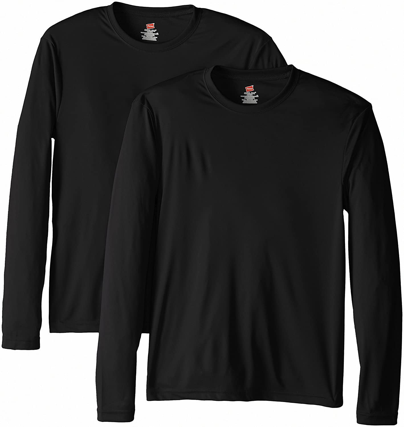 Hanes Men's Long Sleeve Cool Dri TShirt UPF 50+, XLarge, 2 Pack