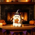 thumbnail image 4 of Aoznliie Halloween Table Decor, Cute Hand Carved Wooden Ghost Ornament, 5.9 inch Tabletop Centerpiece for Halloween Decorations Indoor, Multicolor, 4 of 6