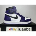 thumbnail image 1 of BRAND NEW N I-K-E A i r-Jor-dan 1 Retro High Men's AJ1 White/Purple Court 555088-500, 1 of 6
