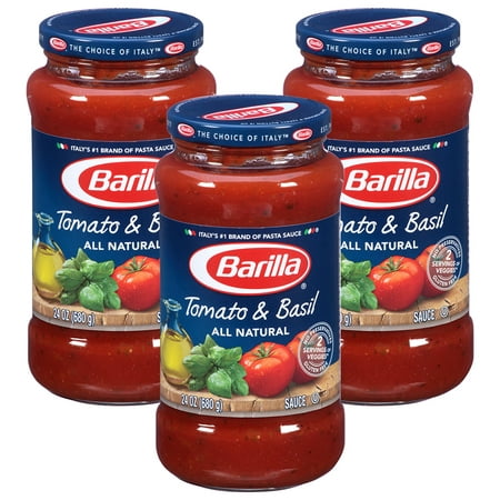 (3 Pack) Barilla® Tomato & Basil Tomato Pasta Sauce, 24 oz (Best Tomato Basil Sauce)