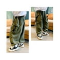 thumbnail image 3 of Children's Casual Pant - Boys Casual Personality Cargo Sweatpants Loose Fit Solid Color Trousers for Sports Outdoor Comfort,Green, 3 of 6