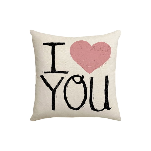 Regalos para Parejas Día de San Valentín Funda de Almohada P-Tinta Amor Lino Imprimir Pareja Casa Sala de Estar Sofá Cojín Funda de Almohada Regalo de Vacaciones Sofás para la Sala de Estar