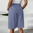 thumbnail image 6 of biudgviw Knee Length Skorts Skirts for Women Elastic Waist Tennis Skirt Trendy Casual Wide Leg Bermuda Shorts with Pockets, 6 of 7