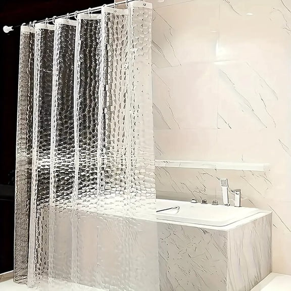 AUQ Shower Curtain Liner Clear W/6 Rustfree Grommets & 6 Hooks,36"X72" Stall 12G Peva Narrow Size Waterproof Bathroom Shower Liner,Crystal Sytle