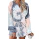 thumbnail image 1 of Conjunto de pijama corto para mujer con volantes estampados Tie Dye de manga larga, 1 of 2