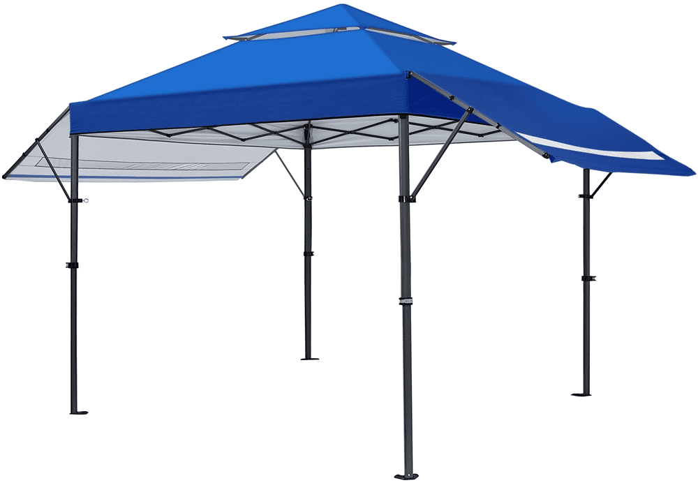 Renwick 10 × 17 ft Pop-up Canopy Tent w/ Side Awnings and One-handed Setup, Blue