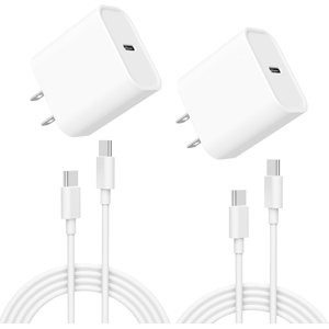 Typpkmm phone Charger 2 Pack 20W USB C Fast Wall Charger Block 6 Ft