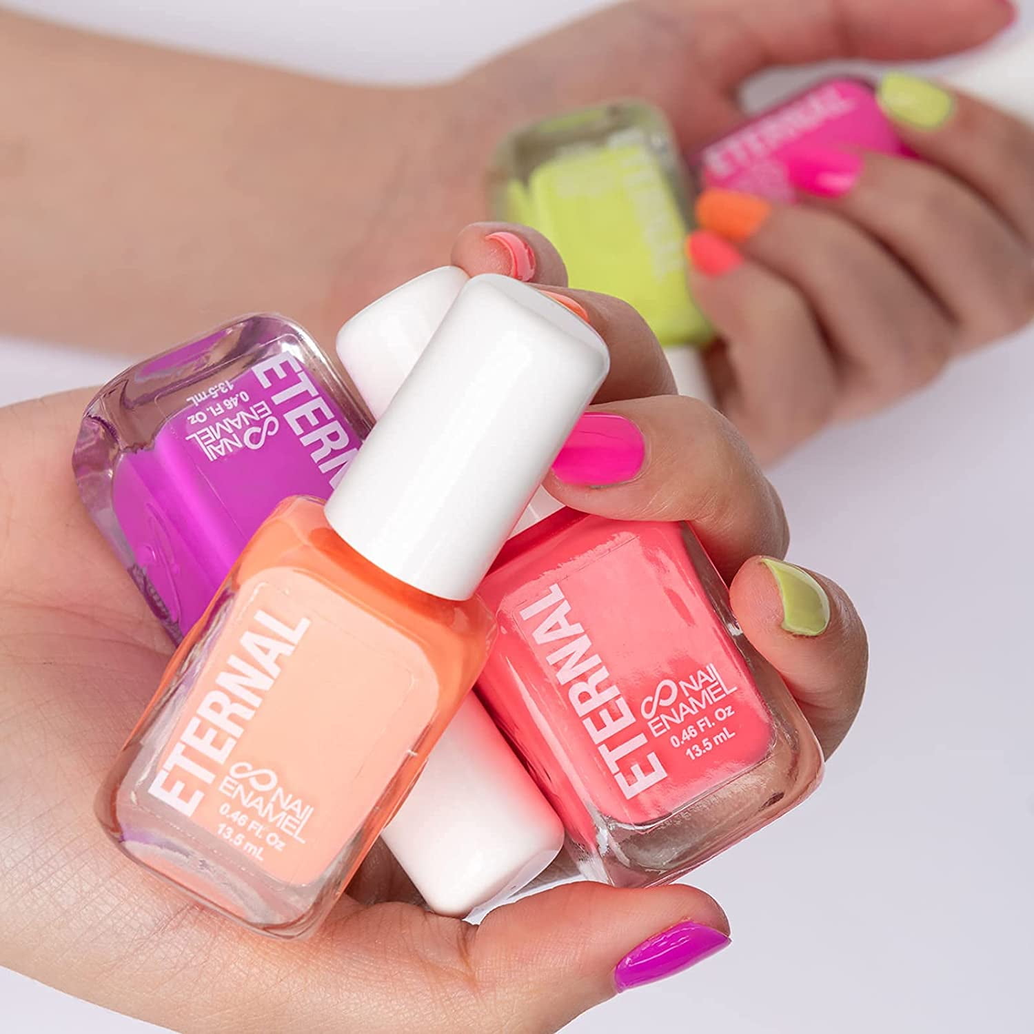 Eternal Neon Nail Polish Set for Women (GIRLS JUST WANNA HAVE NEONS) - Nail Polish Set for Girls - Lasting & Quick Dry Finger nail Polish Kit for Home DIY Mani Pedi - Made in USA, 13.5mL (Set of 5)