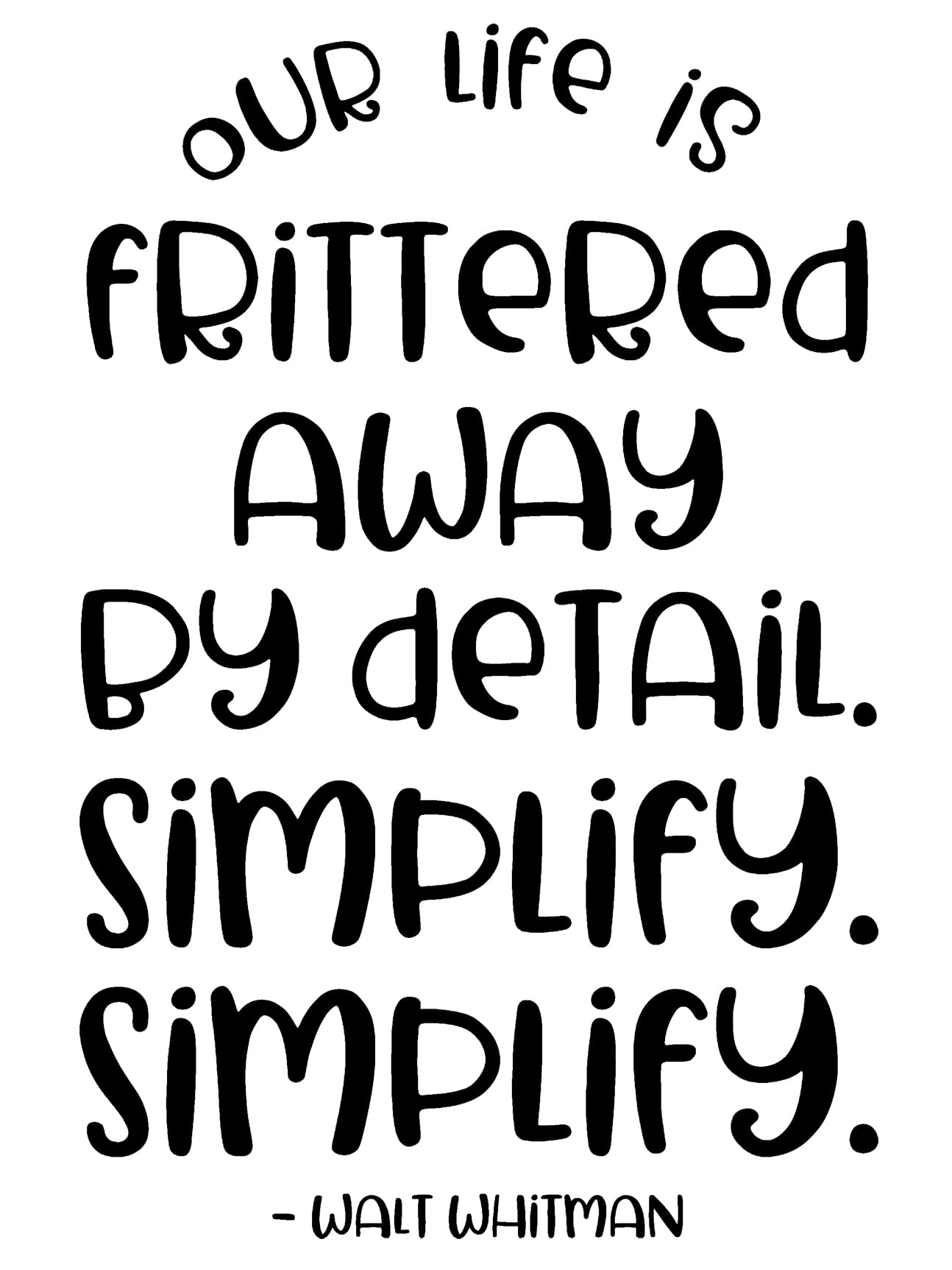 Our Life Is Frittered Away By Detail Simplify Wall Decals for Walls