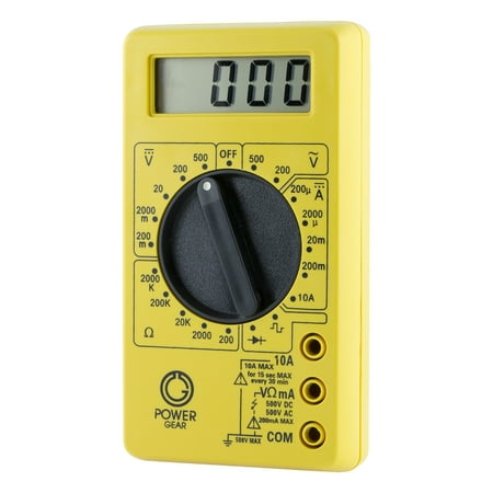 Power Gear Multimeter, Digital 17 Range 6-Function Non-Recording, Yellow 50953