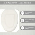 thumbnail image 3 of Home Weavers Allure Collection Toilet Lid Cover, 100% Cotton Soft Elastic Fit, Machine Washable, 18"x18", White, 3 of 11