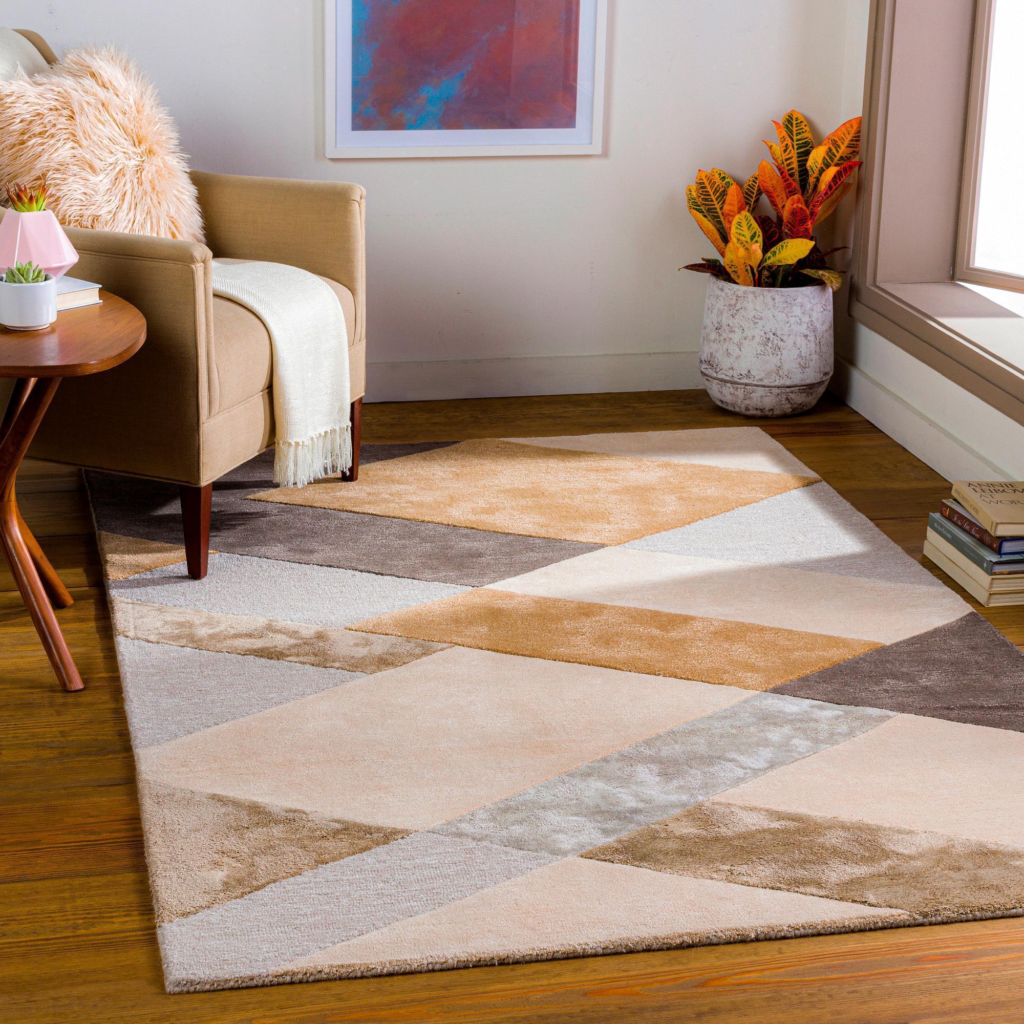 Mark&Day Area Rugs, 9x12 Machesney Park Modern Camel Area Rug (8'10" x