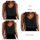 thumbnail image 5 of Camisola con cuello en V Satén Sin mangas Casual Suelta Color puro Transpirable Fibra de poliéster Top para mujer Negro XXL, 5 of 6