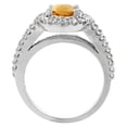 thumbnail image 2 of 10K White Gold Diamond Natural Whisky Quartz Engagement Ring Oval 10x8mm, size 7.5, 2 of 3