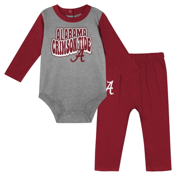 Infant Crimson Alabama Crimson Tide Double Up Long Sleeve Bodysuit & Pant Set