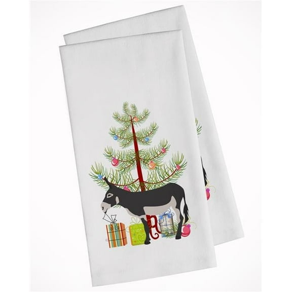 American Mammoth Jack Donkey Christmas White Kitchen Towel - Set of 2