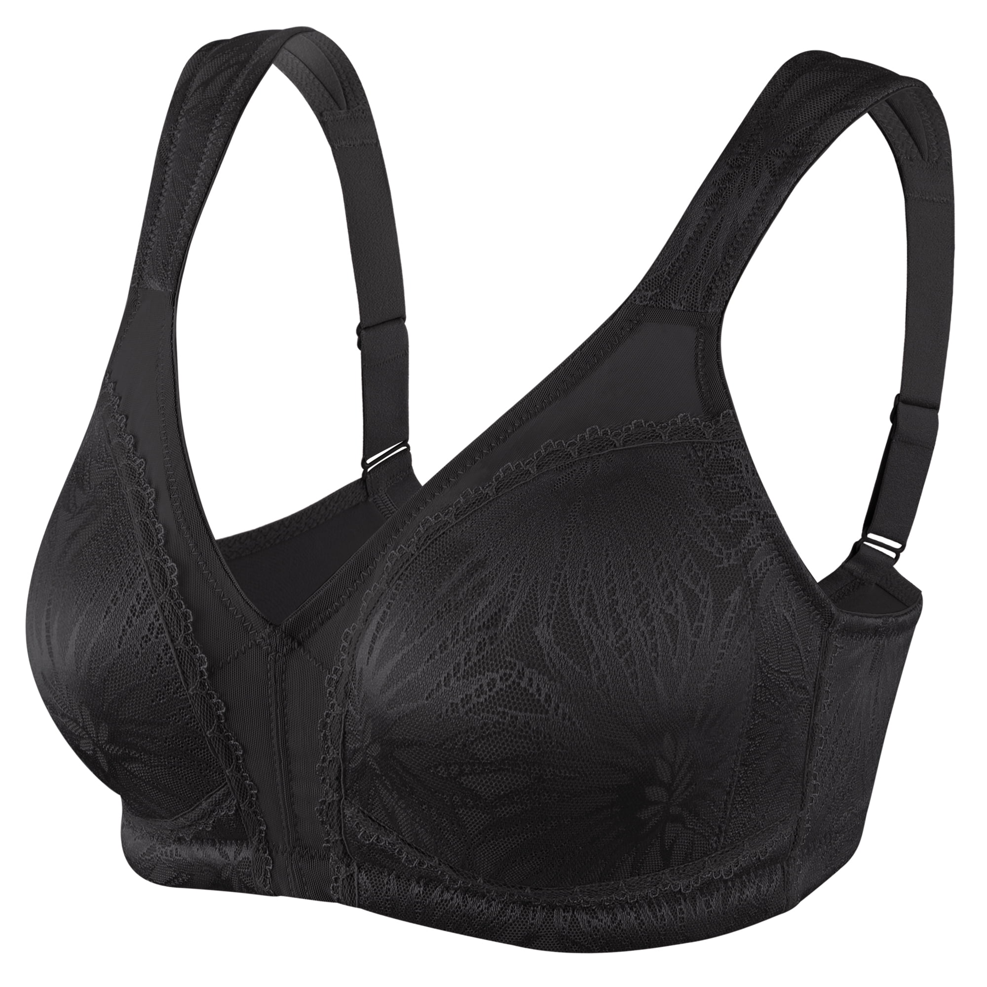 Exclare Women's Minimizer Bras Comfort Non Padded Full Figure Large Busts  Wirefree Plus Size Bra(Black,42G) 