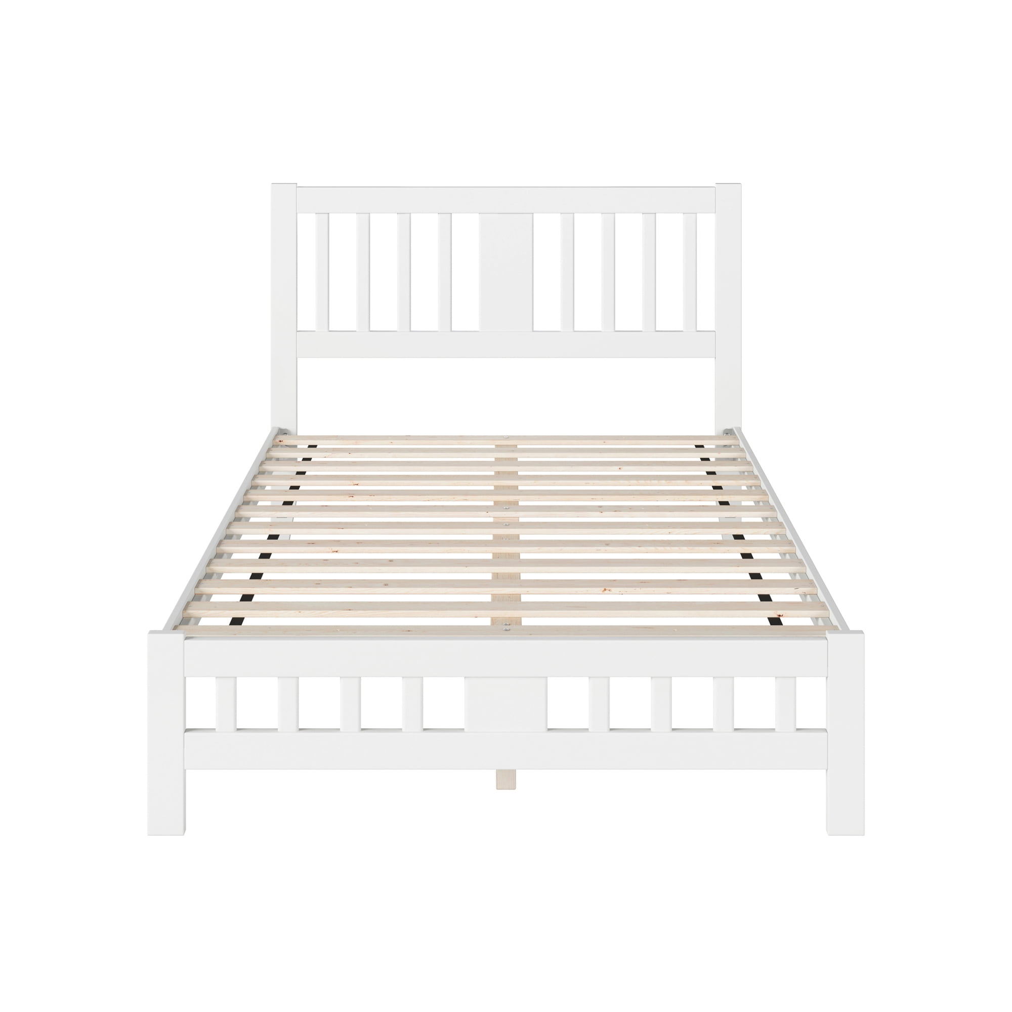 AFI Tahoe 14" Full Wood Platform Bed with Slatted Headboard and Footboard, White