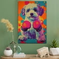 thumbnail image 2 of Polish Lowland Sheepdog Dog Playing Boxing Stretched Canvas Size 8x12 – Vintage Style Polish Lowland Sheepdog Dog Art for Boxing Fans, Great Gift for Dog Owners, 2 of 5