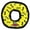 Yellow, variant on Tuffy Medium Ring Yellow Bone Durable Plush Squeaky Dog Toy