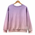 thumbnail image 6 of Women's Oversized Long Sleeve Sweatshirt, Tie Dye Gradient Color Pullover, Loose Fit Crewneck Top, Plus Size Casual Streetwear, Fall Winter Long Sleeve Crewneck Purple XL, 6 of 8